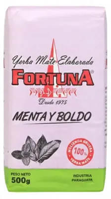 Obrázok produktu pre Yerba Mate Fortuna s príchuťou mäty a bolda, 500 g - Paraguaj, 0,5 kg