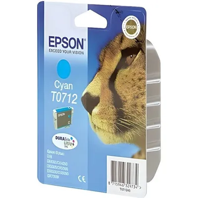 Produktbild von Tintenpatrone, Epson T0712, Cyan, DURABrite Ultra, Guépard, C13T07124012