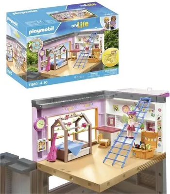 Zdjęcie produktu dla PLAYMOBIL 71610 Pokój Dziecięcy z Łóżkiem Domek, My Life Dom Architektury, 97 elementów, Dla Dzieci od 4 lat