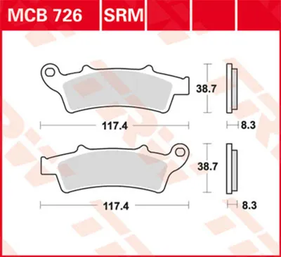Obrázek produktu pro Sada brzdových destiček, kotoučová brzda TRW MCB726
