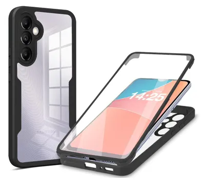 Produktbild von 360 Grad Rundum Schutz Handyhülle für Samsung Galaxy A35 5G Full Cover Vollschutz Case Farbe: Schwarz