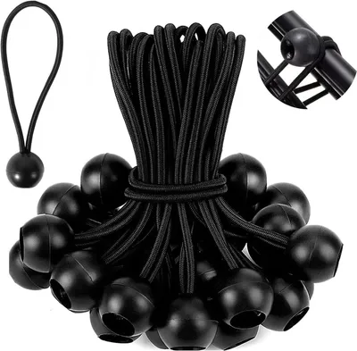 Produktbild von Spanngummis mit Kugelbefestigung - 15 cm, 50 Stück, Schwarz