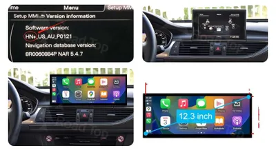 Obrázek produktu pro Dotykový multimediální systém, velikost displeje: 12,3 palců, integrace s chytrým telefonem, kompatibilní s modely Audi A6 C6, A7 C7, ročníky 2011-2018, verze pro levostranné řízení (LHD)