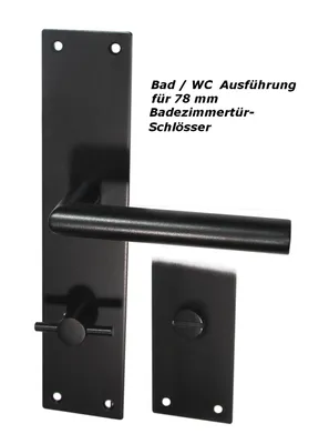 Produktbild von Türbeschlag 1723 LS Anna WC Schwarz Renovierung Türdrücker Türgriffe Türklinke