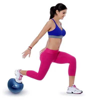 Produktbild von Mini Pilates Ball aus Kunststoff, Yoga Ball 23cm für Übungen, Fitness, Gymnastik, Therapieball mit Handpumpe