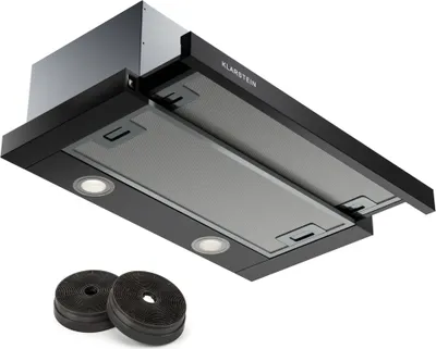 Produktbild von Klarstein Dunstabzugshaube 60cm, Abluft-Dunstabzugshaube mit Spülmaschinenfestem Filter aus Aluminium, Leise Abzugshaube Abluft, 305m³/h Luftstrom, Effiziente Wandhauben mit LEDs & Touch Controls