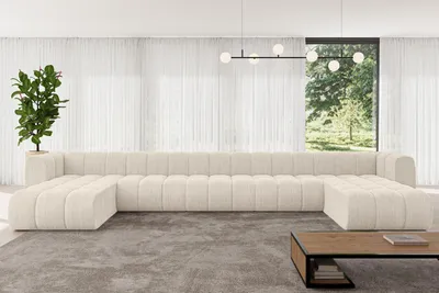 Produktbild von ALTDECOR Modulares Sofa Ecksofa in U-Form - Joren-U3 - 501x177x70 cm Beige - Corner modular Sofa Eckcouch Couch Wohnlandschaft Cauchsofa Bodensofa Polstersofa