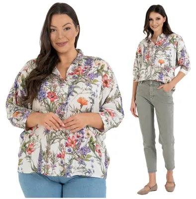 Produktbild von Moraj - Bluse Bunt - Hemd Größe S - Damenshirt - Oversize Bluse