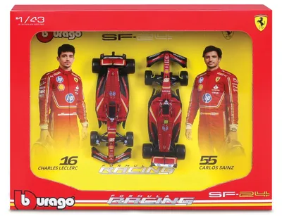 Immagine prodotto di Ferrari SF-24 Leclerc Sainz ZESTAW BOLIDÓW F1 1:43 BBURAGO 18-36856