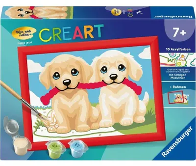 Produktbild von CreArt, Malen nach Zahlen Kinder - Spielende Hunde