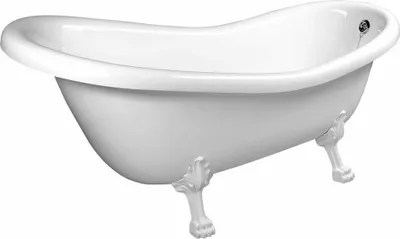 Produktbild von RETRO Freistehende Badewanne 167,5x76x71cm, Füße weiß, weiß