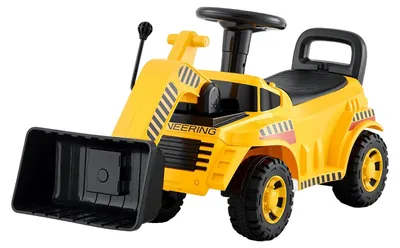 Immagine prodotto di VEVOR escavatore da seduti, escavatore per bambini, escavatore bulldozer giocattolo con protezione antiribaltamento e vano portaoggetti sotto il sedile, escavatore cavalcabile con capacità di carico di 25 kg, girello per bambini da 19 a 36 mesi, giallo