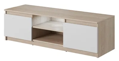 Image de MINIO TV meuble DIDI, 120 cm, éclairage LED, chêne Sonoma / blanc