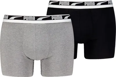 Obrázek produktu pro Puma pánské boxerky s více logy pro každodenní nošení – Sportovní spodní prádlo pro muže – Šedá-Vícebarevné