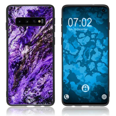Produktbild von PhoneNatic Hybridhülle kompatibel mit Samsung Galaxy S10 - mit Glasrücken - Marmor-Muster  Design:03 Cover Schutzhülle Cover