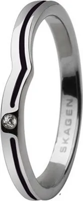 Produktbild von Skagen Damen Ring Silber/Schwarz JRSB018, Ringgröße:49 (15.7) SS5 M1