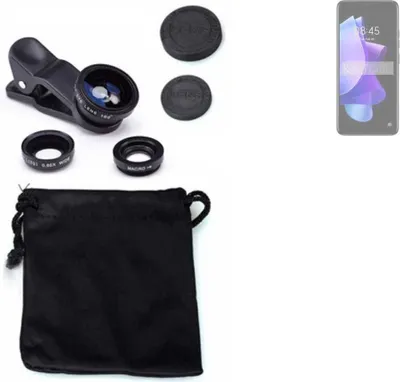 Produktbild von K-S-Trade Smartphone Kamera Linsen Set Kompatibel mit Tecno Pop 7 Pro 3in1 Clip-On Kamera Adapter Macro Weitwinkel FishEye Fischauge Objektiv Linse