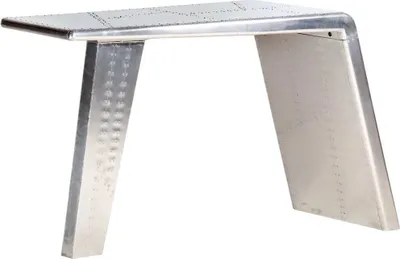 Image de Maison Exclusive - Bureau style aile d'avion argenté 112 x 50 x 76 cm en métal
