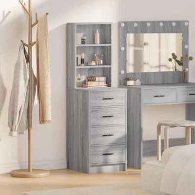 Obrázek produktu pro vidaXL Highboard Grey Sonoma 40 x 41 x 135 cm Materiál na bázi dřeva