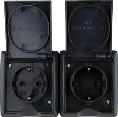 Produktbild von REV RITTER AquaForm FR AP 2-fach Steckdose anthrazit Doppelsteckdose
