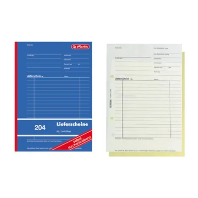 Two different types of delivery note forms are shown side-by-side against a white background.