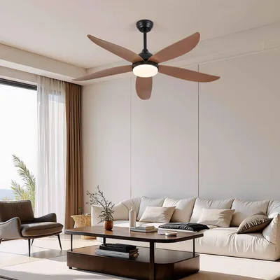 Immagine prodotto di Ventilatore da soffitto AIORBER con luce e telecomando, 132 cm. Lampada da soffitto moderna con ventilatore silenzioso, 6 velocità, dimmerabile, modalità estate-inverno, marrone