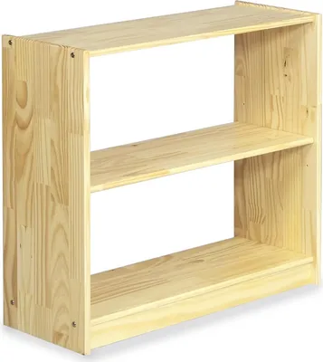 Produktbild von Standregal mit 3 Böden, natur - Bücherregal aus Kiefer Massivholz für Kinderzimmer oder Büro