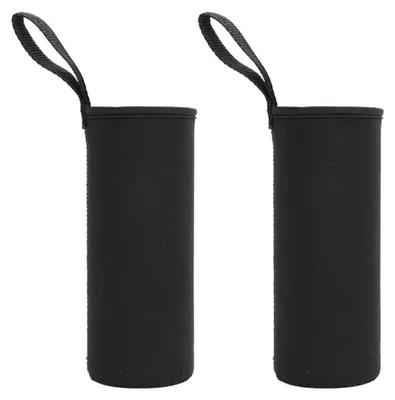 Isolierte Flaschenhülle 2er-Pack für 550-1500 ml Flaschen, Schwarz