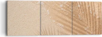 Produktbild von Bild auf Leinwand - Leinwandbild - 3 Teile - Sand Schatten Blätter - 90x30cm - Wand Bild - Wanddeko - Wandbilder - Leinwanddruck - Bilder - Wanddekoration - Leinwand bilder - Wandbild - CA90x30-4580
