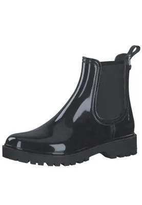Produktbild von Tamaris Damen Stiefelette Chelsea Boot Stretch-Einsätze Lack 1-25359-29, Größe:39 EU, Farbe:Schwarz