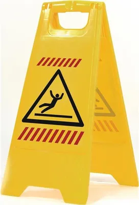 Produktbild von Sprintus Warnschild Achtung Rutschgefahr Piktogramm 300mm 570mm gelb/schwarz/rot