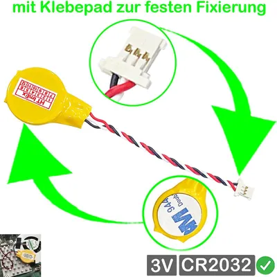 Produktbild von CR2032 CMOS Batterie Knopfzelle Stecker kabel kompatibel mit Lenovo FRU: 92P1210