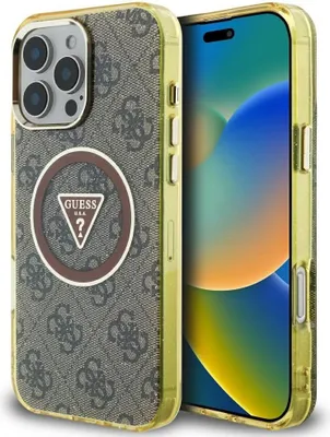 Immagine prodotto di Etui Guess Iml Metal Glitter 4G Circle Triangle Magsafe Do Iphone 16 Pro Brązowy