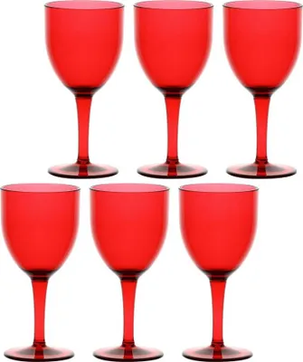 Produktbild von Rose e Tulipani - Set de 6 Gläser de Wein de Märchen de Märchen de Polycarbonat rot