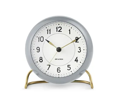 Obrázek produktu pro Stolní hodiny Arne Jacobsen Station Ø11 cm šedé/bílé