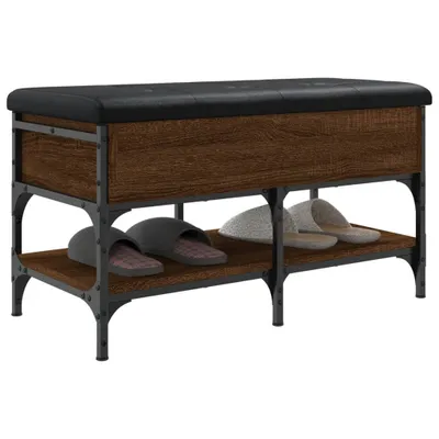 Image de vidaXL Banc à chaussures marron imitation chêne 82x42x45 cm Bois composite