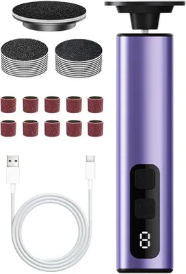 Productafbeelding van Elektrische Voetvijl - Callus Remover Voetverzorging - Voeten Verzorgen - 9 Snelheden - 15.1 cm - Wit
