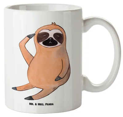 Produktbild von Mr. & Mrs. Panda Jumbo Tasse Faultier Vogel - Weiß - Geschenk, Pott, Nachdenklich, Spinner, Große, jumbotasse, Teetasse, Faultiere, Kaffeepott, Riesenkaffeetasse