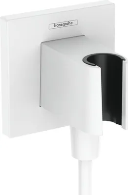 Zdjęcie produktu dla Hansgrohe Fixfit - Kolanko prysznicowe z uchwytem, biały matowy 26889700