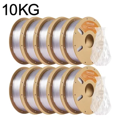 Image de Filament PETG pour impression 3D - Filament FDM - Bobine de 10 kg - Diamètre 1,75 mm - Tolérance ±0,03 mm - Température d'impression 230–250 °C - Transparent