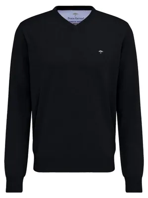 Produktbild von FYNCH-HATTON Pullover aus Baumwolle mit V-Ausschnitt Charcoal/L
