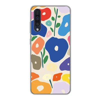Produktbild von MuchoWow® Handyhülle Schutzhülle Hülle für Samsung Galaxy A30s Blume - Abstrakt - Blätter Silikon Softcase Handy Hülle - Karteninhaber