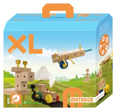 Produktbild von Matador XL Kinder Baukasten ab 3 Jahren 350-tlg. - Spannendes Holz Konstruktions