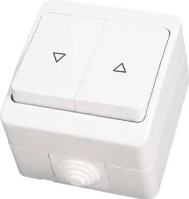 Produktbild von IP54 Jalousietaster Feuchtraum Rollladentaster Rollo Aufputz Weiss