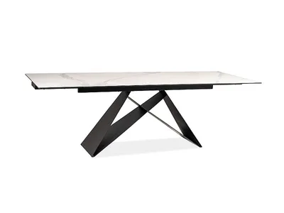 Produktbild von Ausziehbarer Esstisch VIDOR 2 – 160x90, weißer Marmor / Schwarz