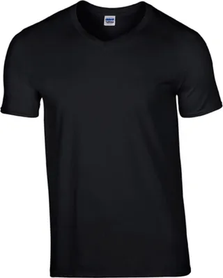 Produktbild von Gildan 64V00 | Softstyle V-Neck Herren T-Shirt - Farbe: Black - Größe: M