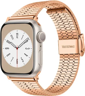 Produktbild von Strap-it Apple Watch Edelstahlarmband (Roségold)