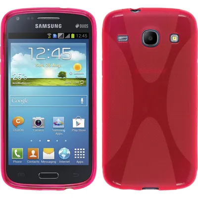 Produktbild von PhoneNatic Case kompatibel mit Samsung Galaxy Core - pink Silikon Hülle X-Style + 2 Schutzfolien