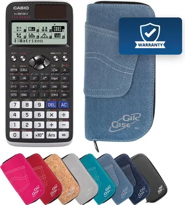 Produktbild von Casio FX-991 DE X Taschenrechner mit Schutztasche hellblau
