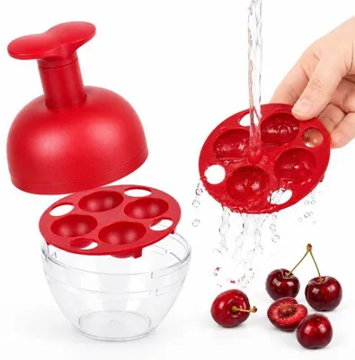 Produktbild von 4-in-1 Kirschentsteiner Handgerät,Multi-Frucht Entkerner,robuster Edelstahl-Federmechanismus, rutschfester Boden,leicht zu reinigen, Küchenzubehör